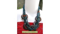 Paua Beaded Wrap Wooden Necklaces